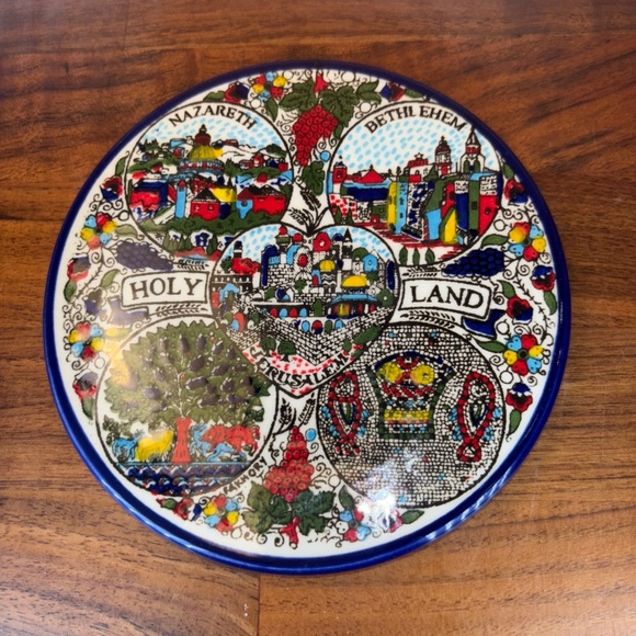 5" Handmade Ceramic Holy Land Wall Hanging Jerusalem Nazareth Bethlehem Israel - Picture 2 of 5